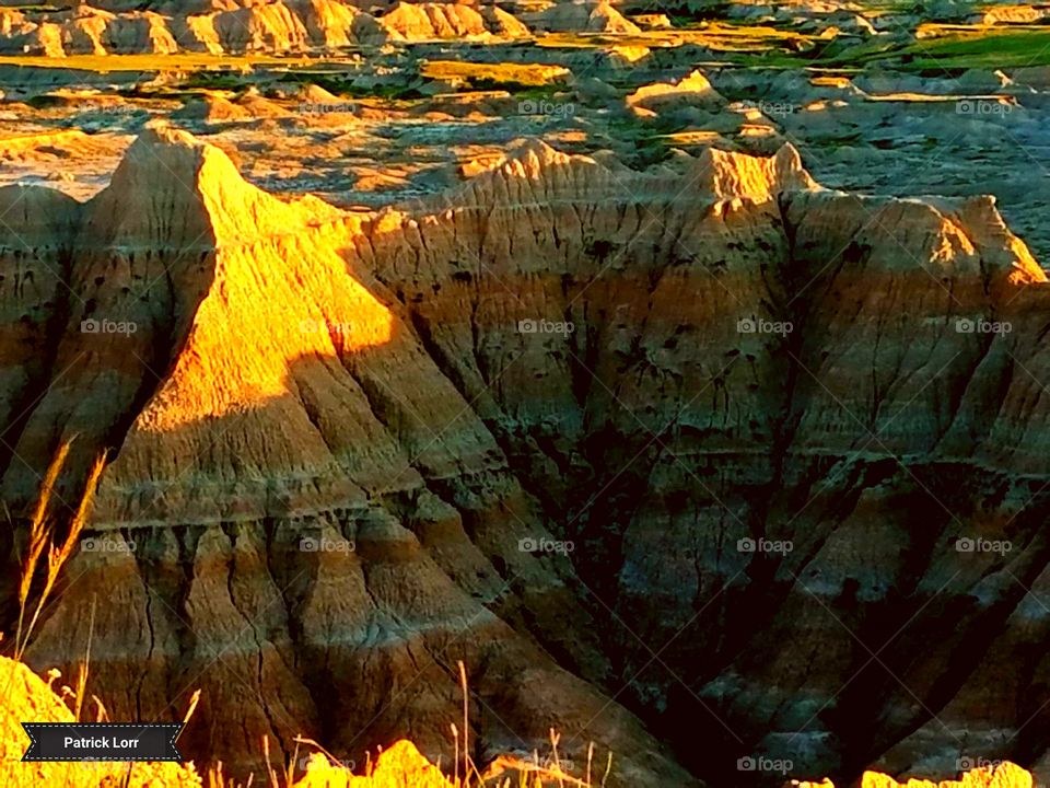 sunsetting  in badlands