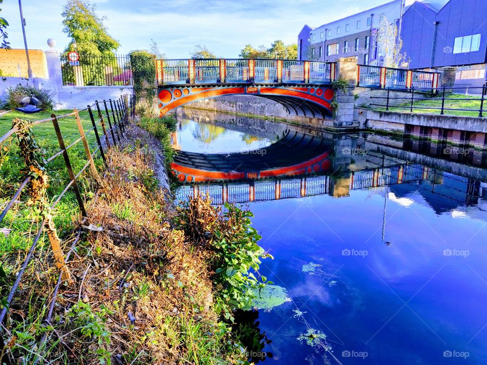 Bridge with red and gold colour
