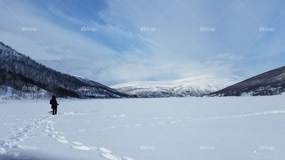 Ice fishing in Fjords