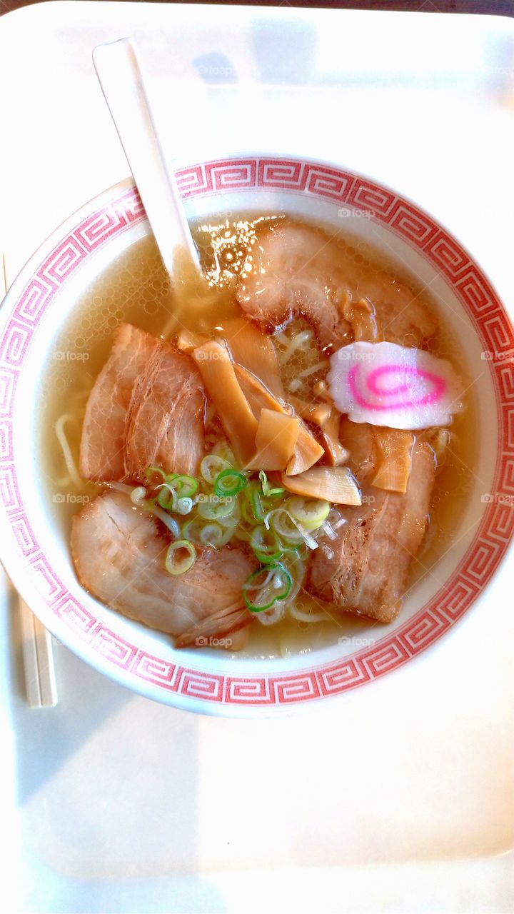 Japanese style salt soup ramen noodle