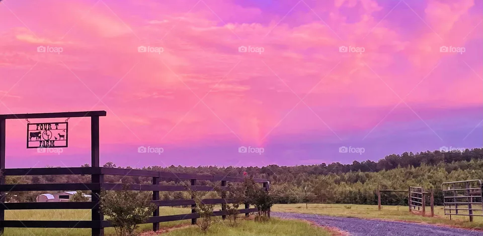 Sunset at the farm