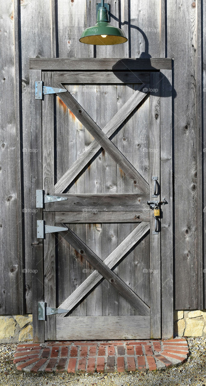 Detail of a wooden barn door