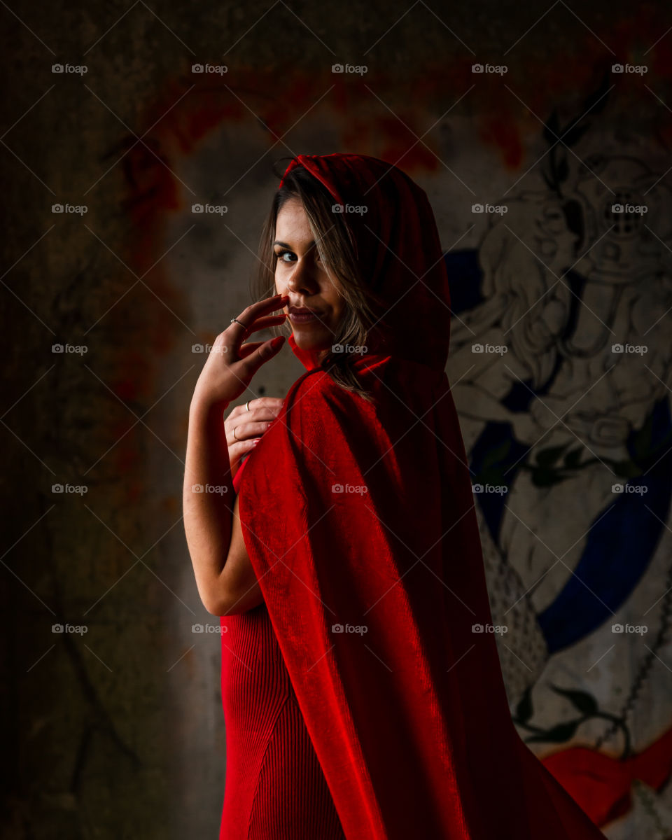 Mysterious little red riding hood