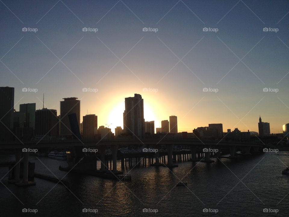 Dodge Island, Miami. From a Cruise ship on the way to Bimini