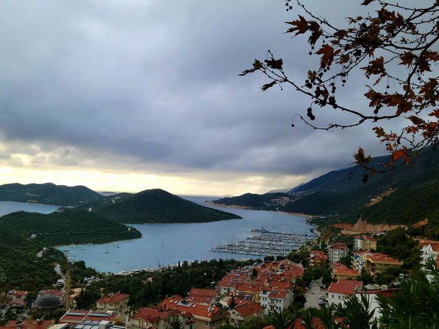 panorama from hilltop over sea
