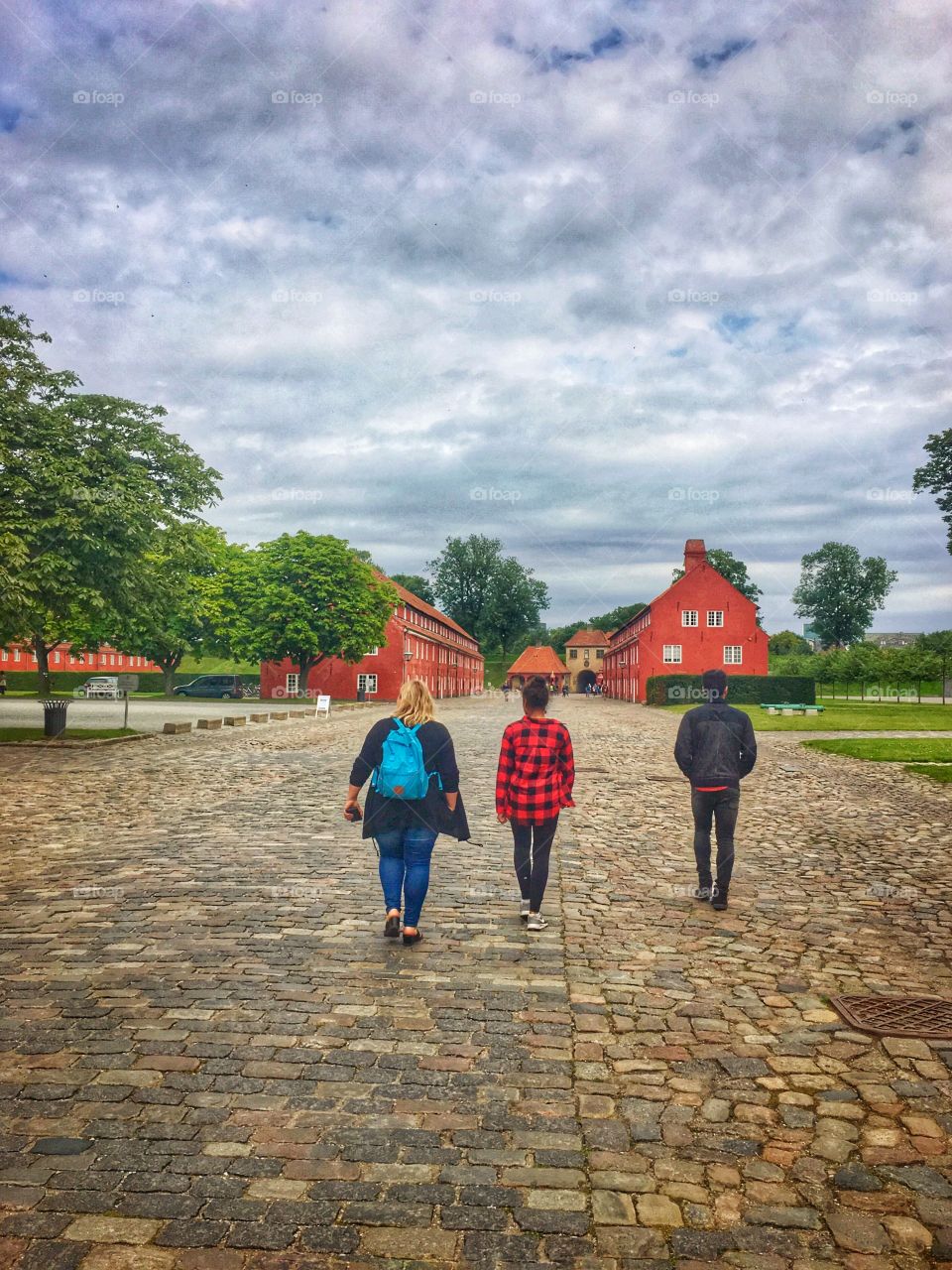 The sky was dark almost as if to help one focus on the interesting sites on the ground.  The park was wide and green inviting for the curious seeking traveler.