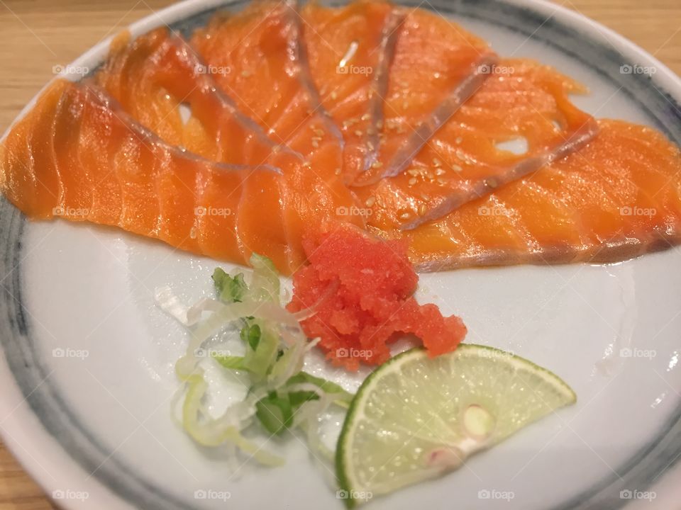 salmon sashimi japanese style