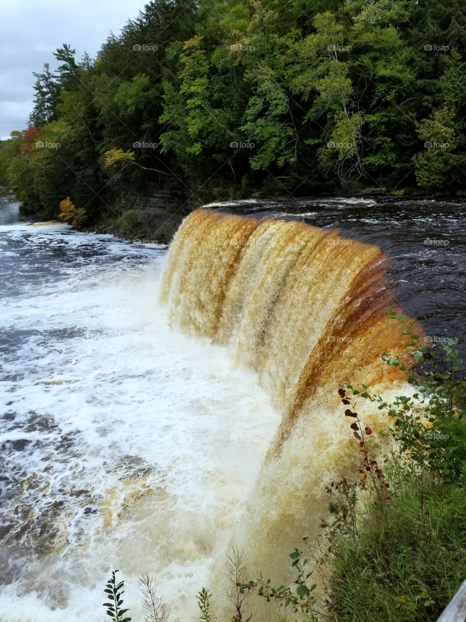 Tahquamenon Falls, Michigan. End of summer, beginning of fall.