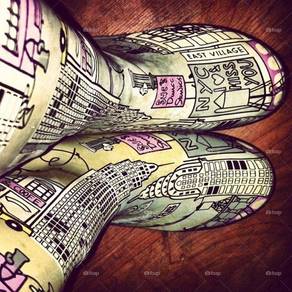 City RAINBOOTS. I left my rain boots out in the sun found them later a yellowish color and was devastated but the yellow gives them Pop!