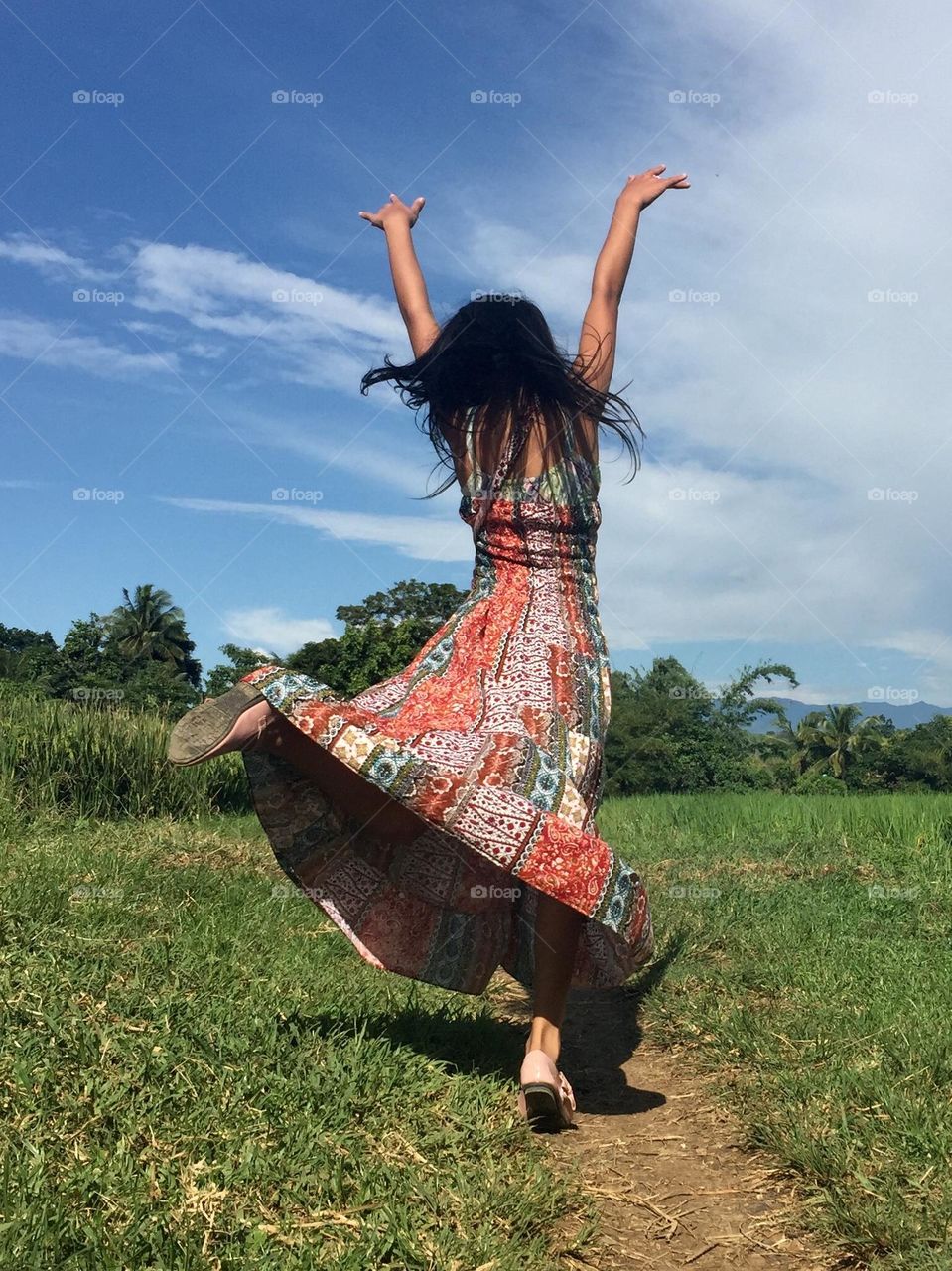 Young girl dancing on her own 