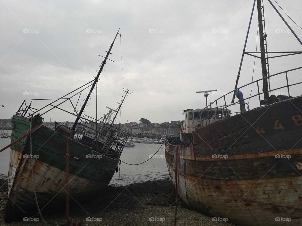 Old fishing boat wrecks