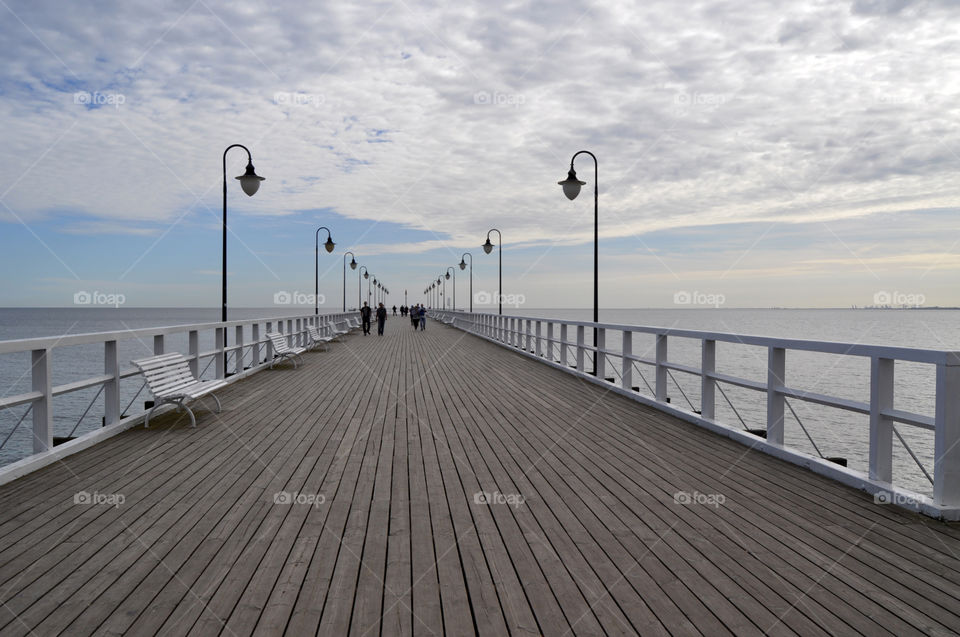 Sea, Pier, Water, Ocean, Sky