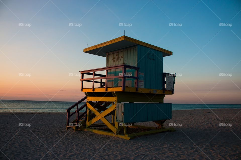 Sunrise lifeguard stand