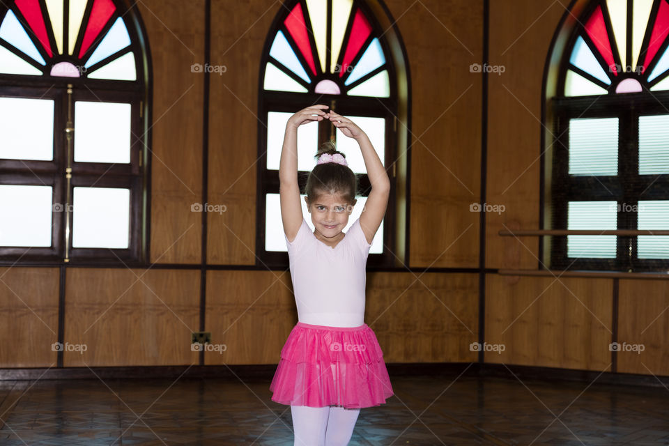 Portrait of a cute ballerina girl