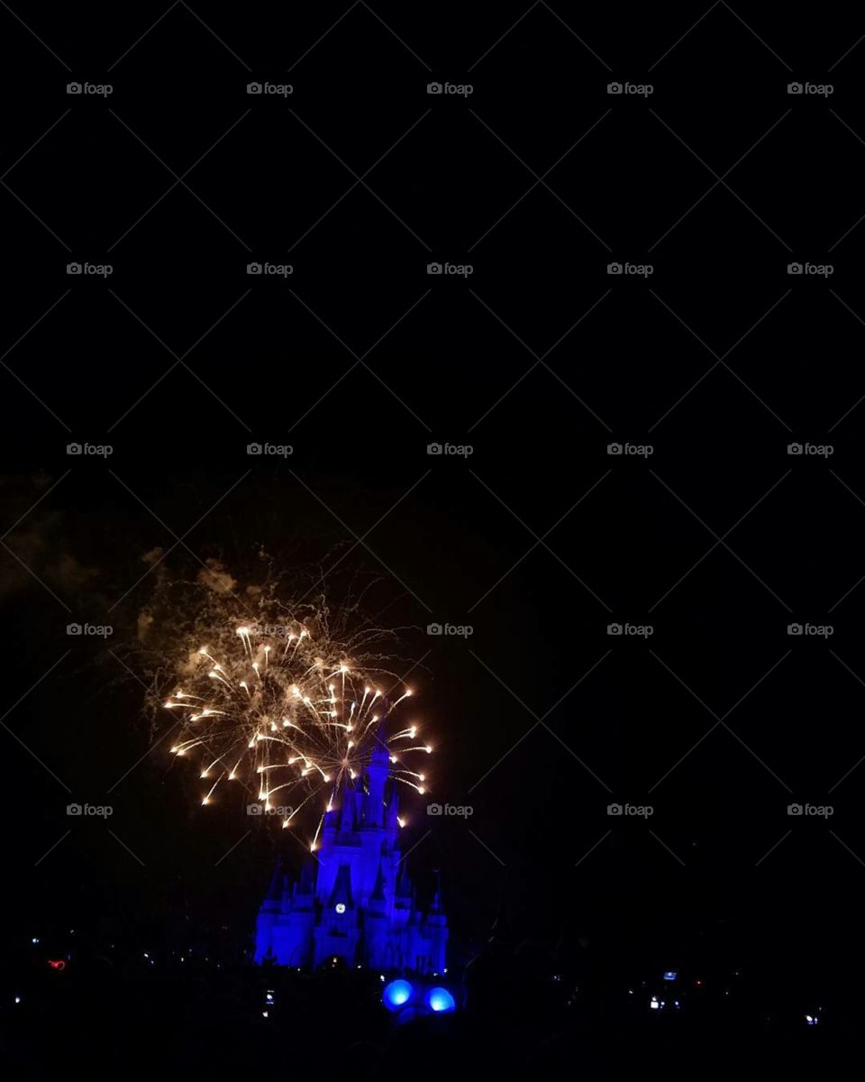 Fireworks at the Magic Kingdom in Orlando Florida