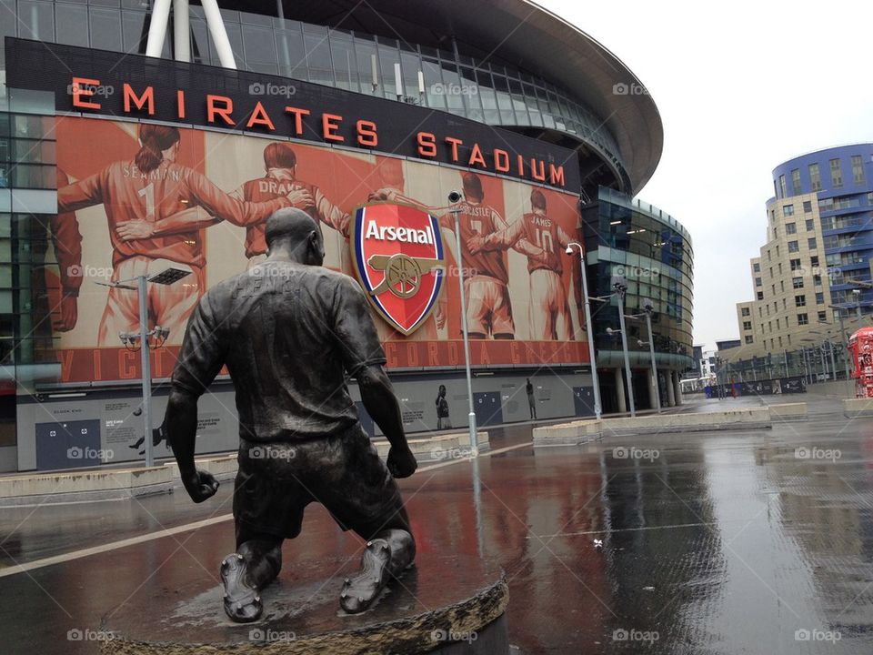 King Henry statue at the Emirates stadium. Home of Arsenal