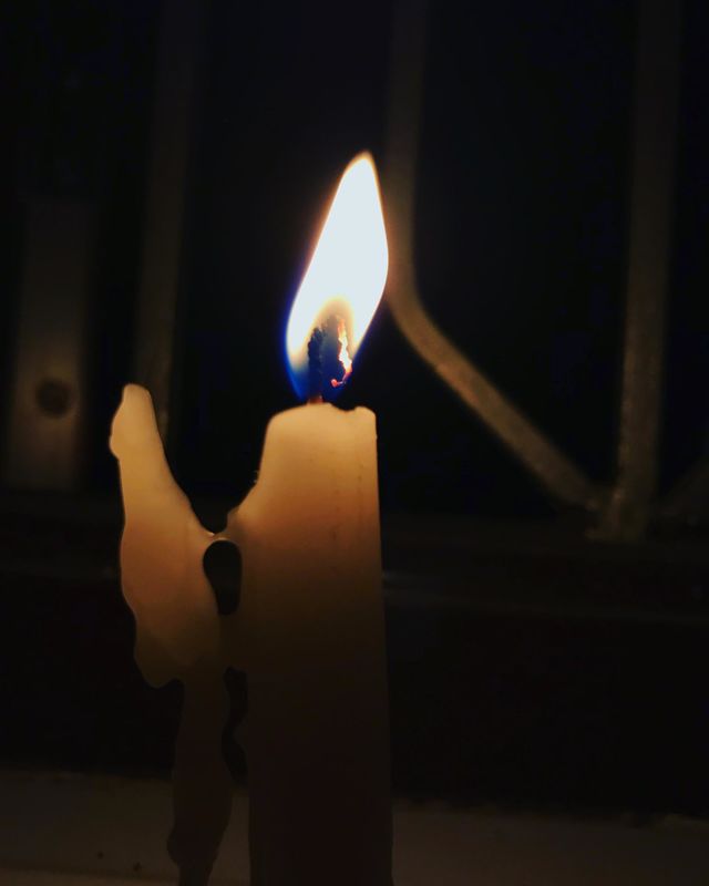 Candle light in the night