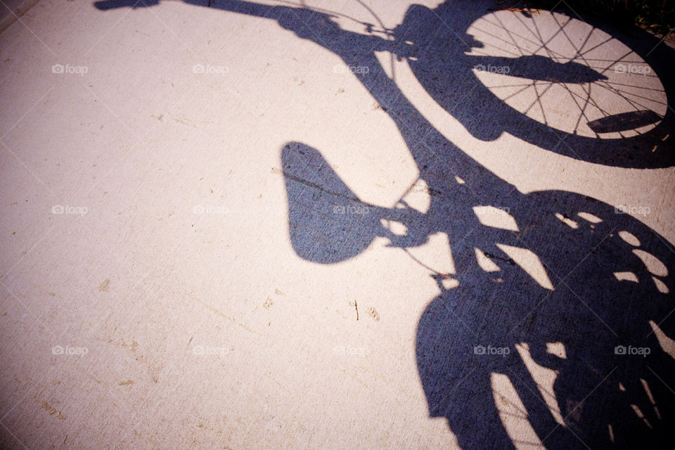 bicycle shadow sidewalk hillsborough by vintageseason