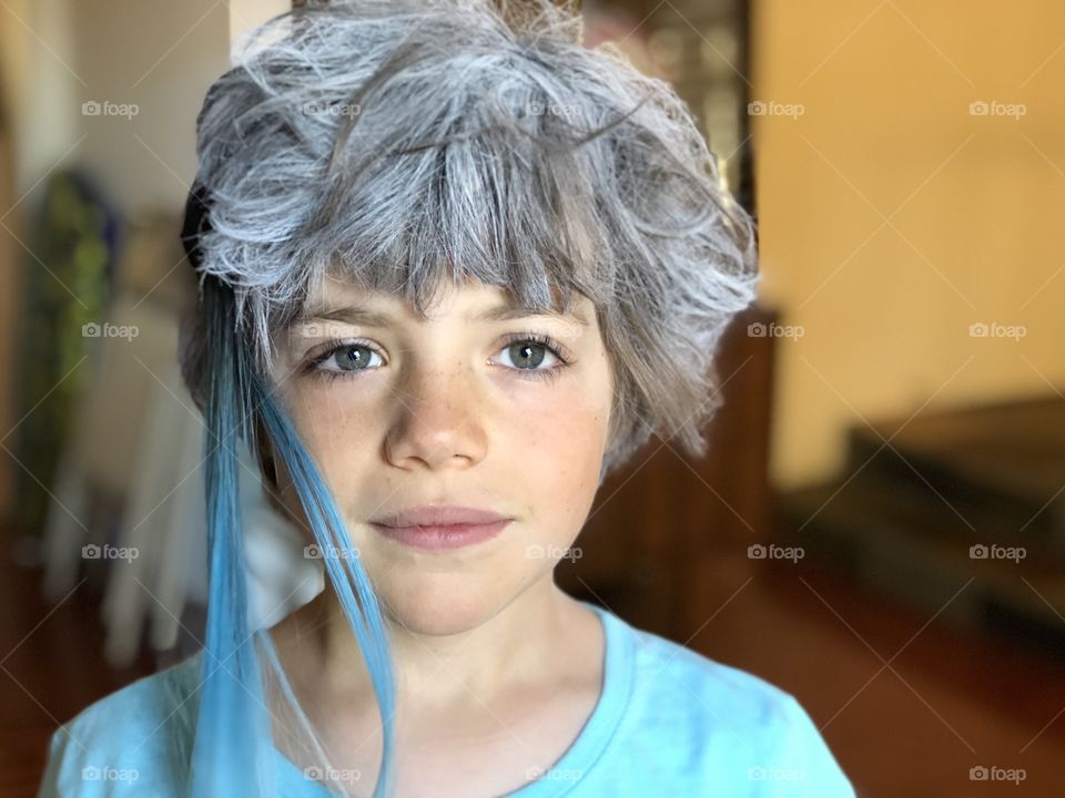 Crazy hair day at school during spirit week. George ends up looking like his grandmother. But don’t tell him! 