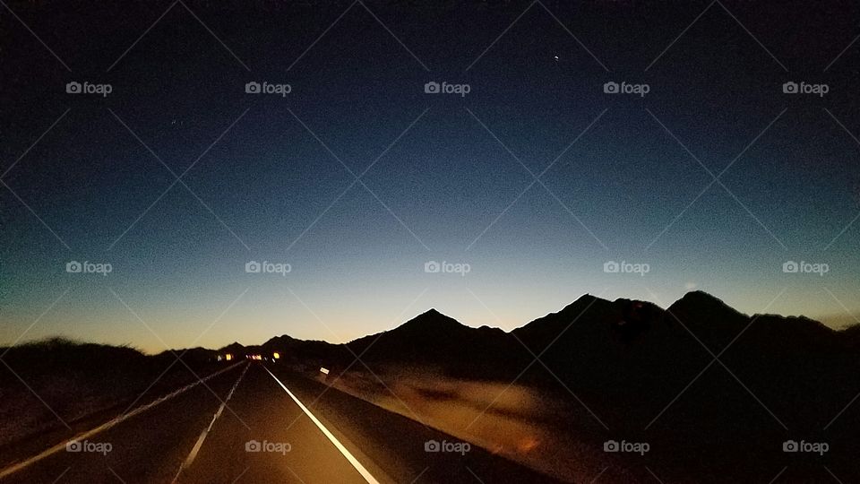very silhouette shot of the Hills East of Gila Bend