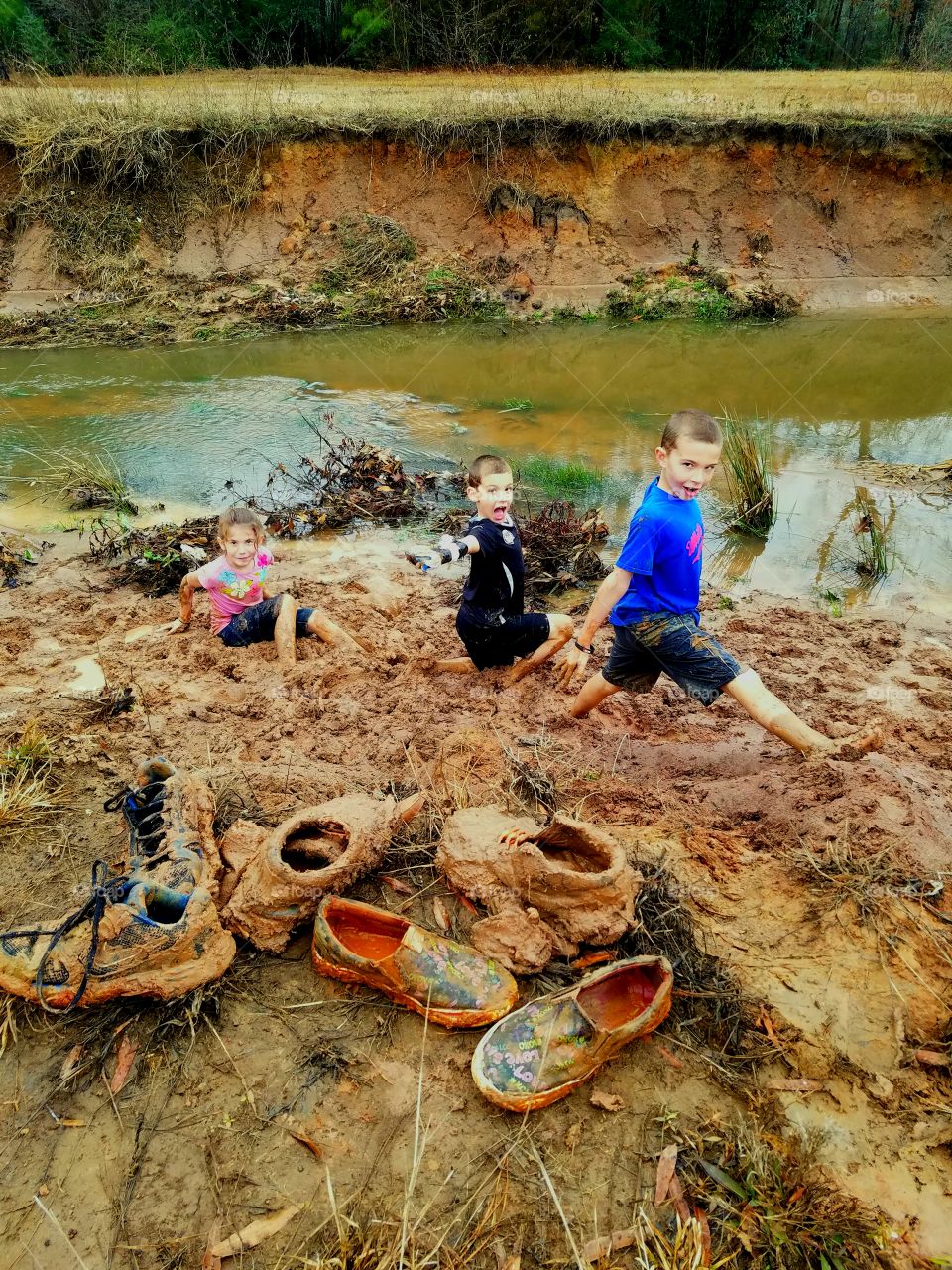 kids in the mud Vidor Texas United States of America January 2018