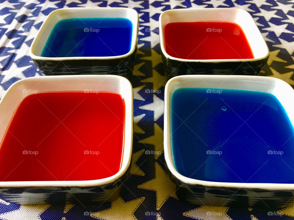 Patriotic jello cups