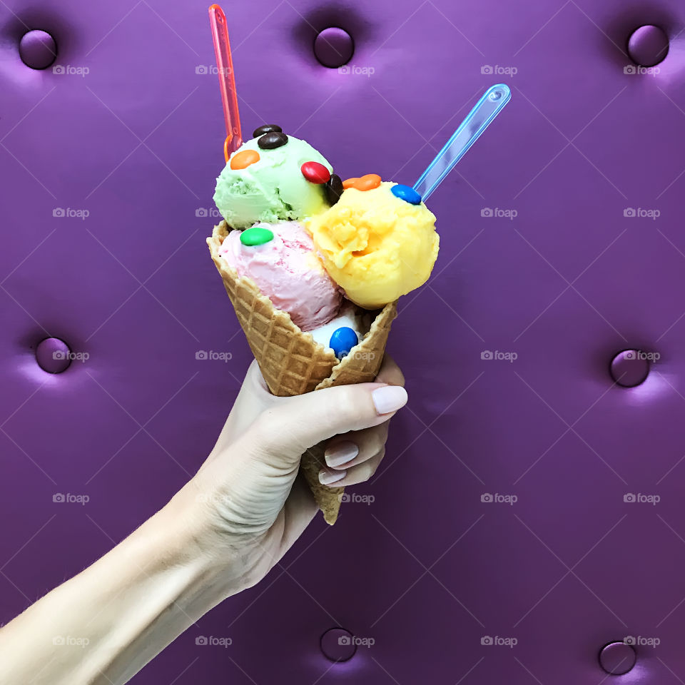 Colorful ice cream cone 