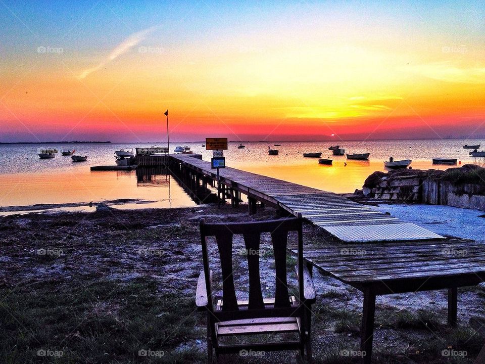 Sunset at the fishermen's huts