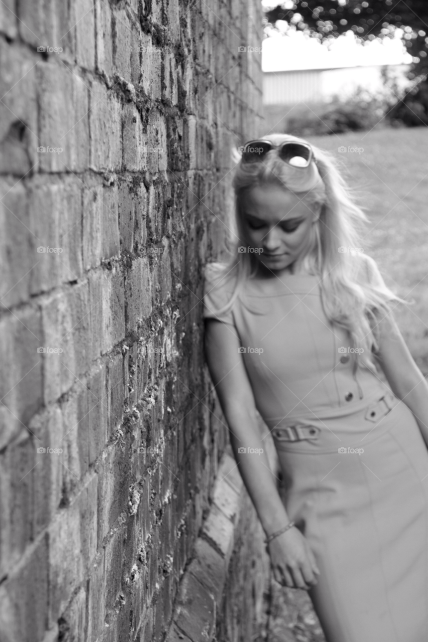 girl model wall black and white by rich0710