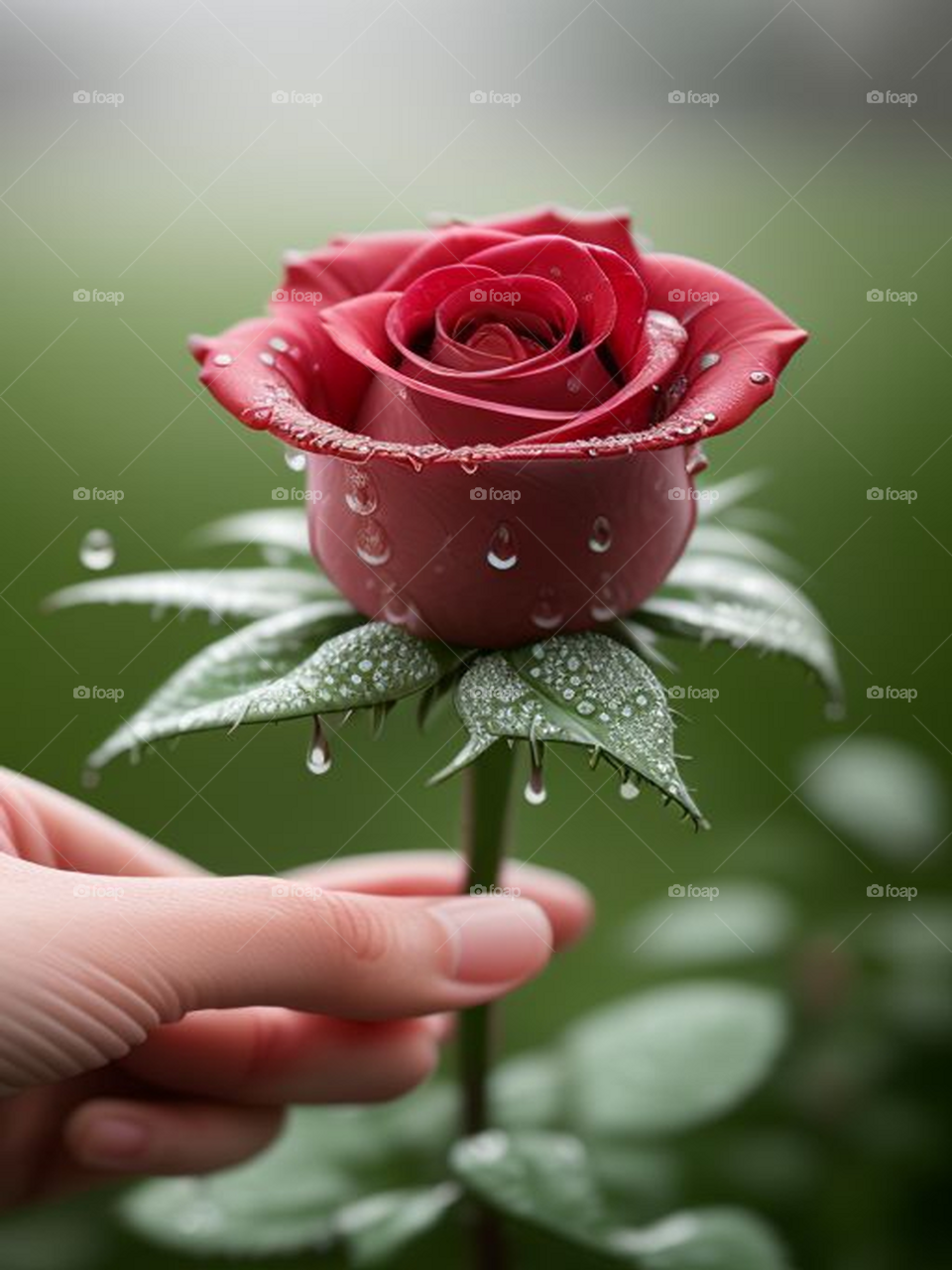 A beautiful rose in the hand