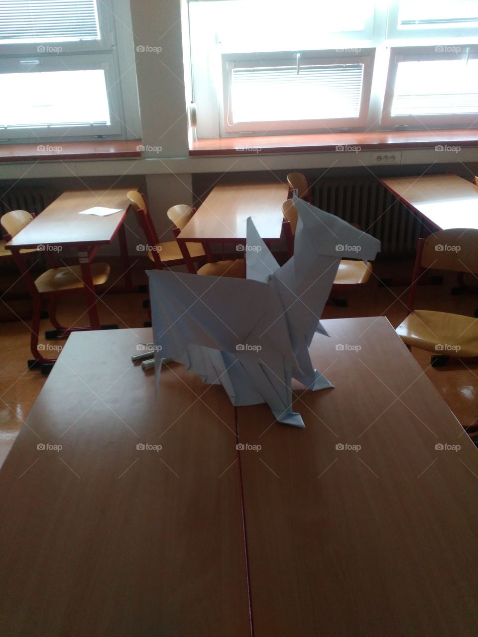 Origami dragon, one meter tall