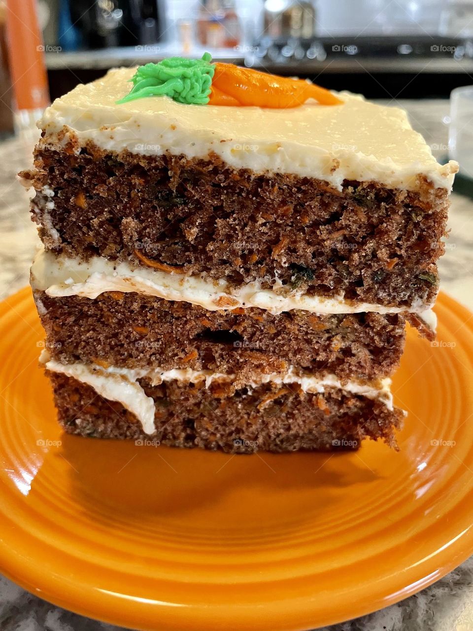 Carrot cake on plate