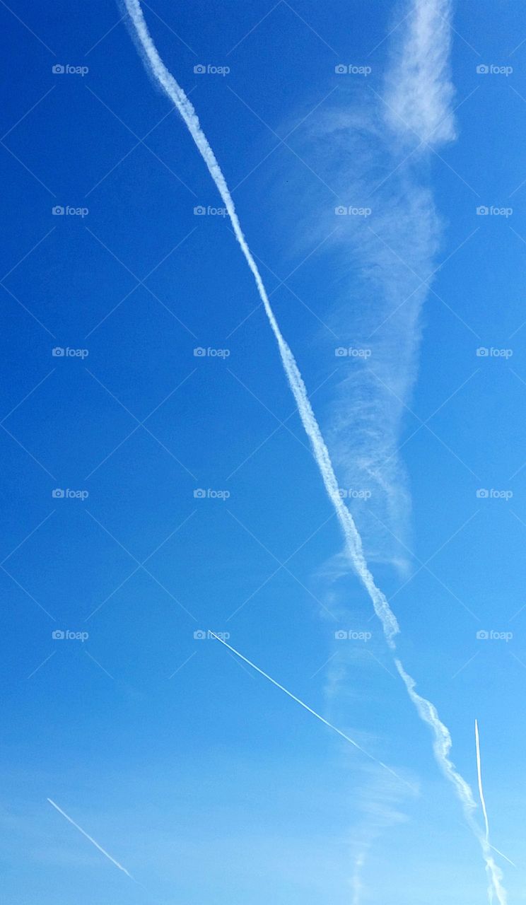 Traces on the blue sky