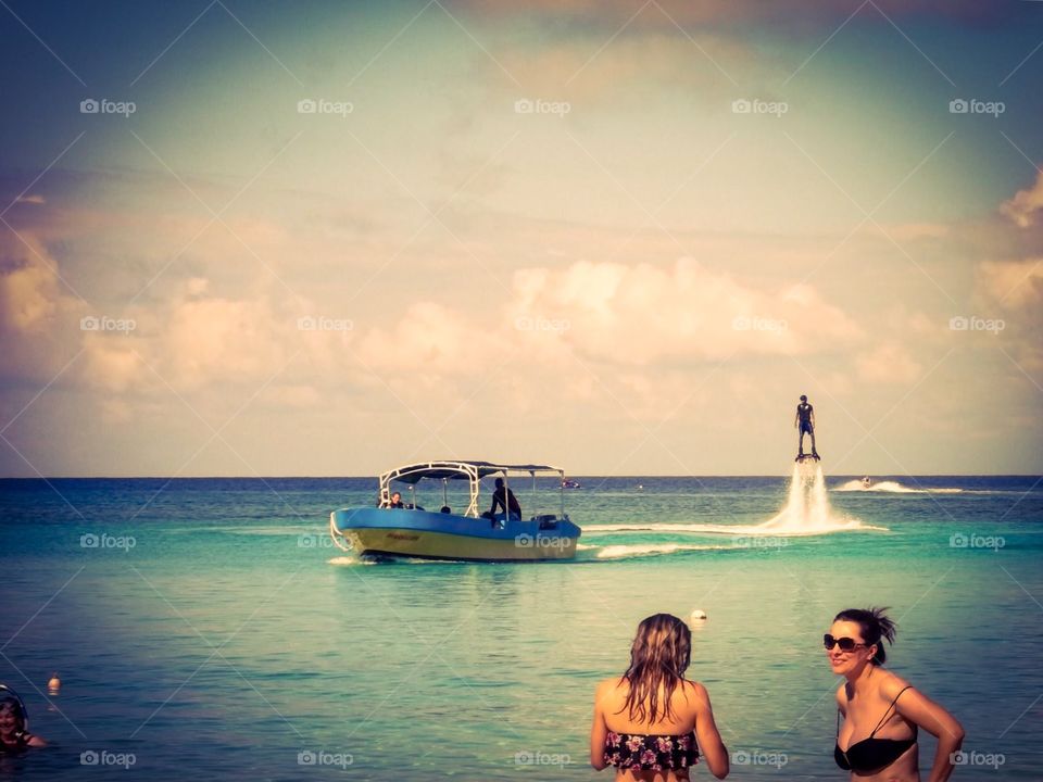 Fun time by/in the ocean 