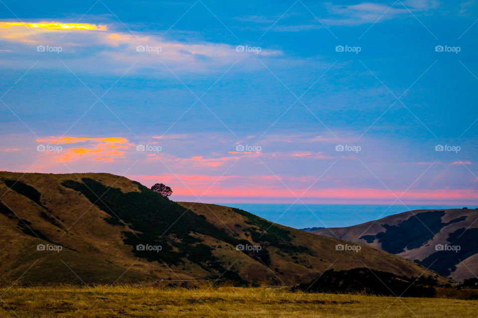 Sunset over the Pacific Ocean