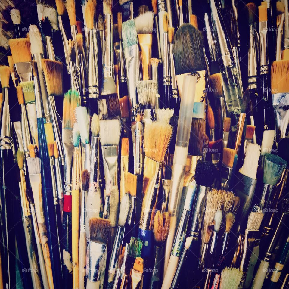 Pile high with the paint brushes