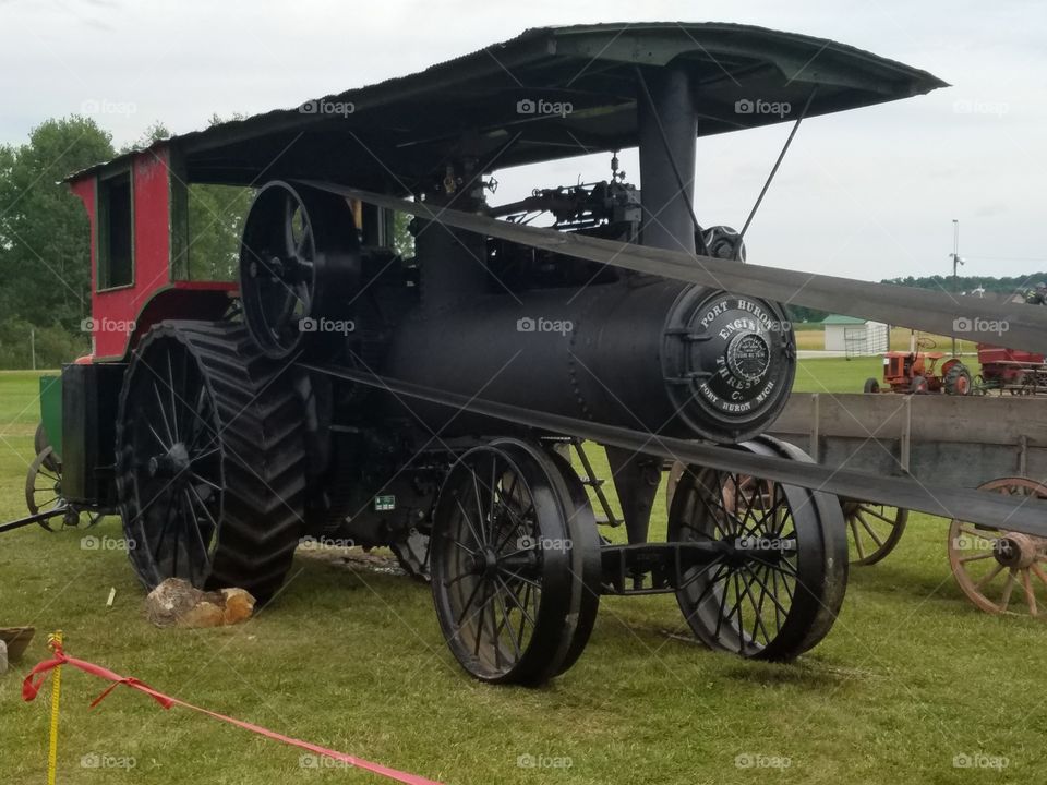 Steam tractor.