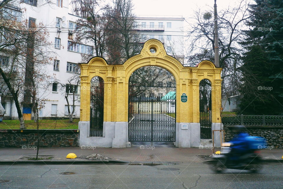 on the street of the city of Kiev