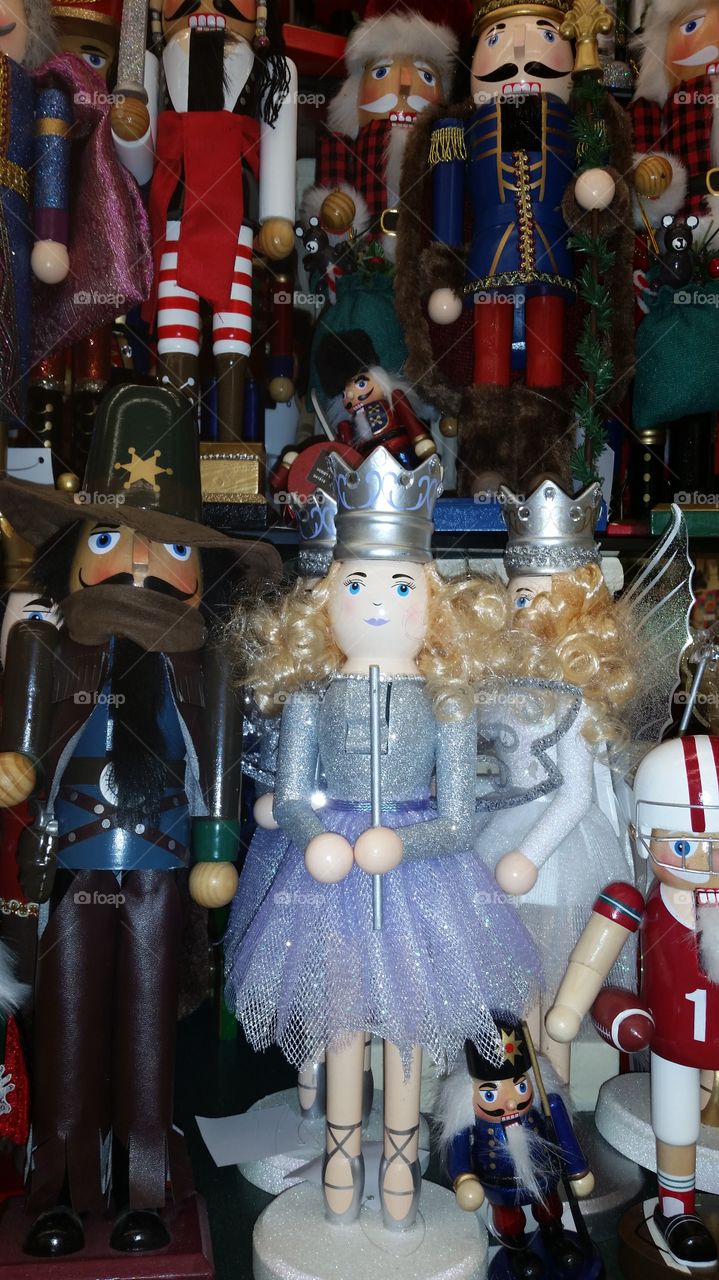 Nutcracker varieties of all sizes for decorating or collection.