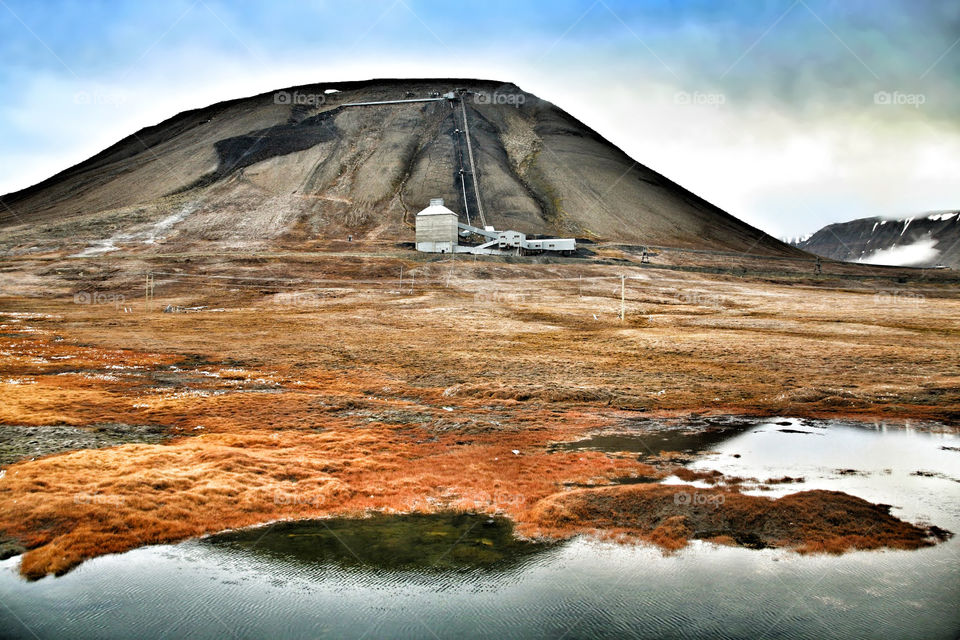 Coal mine on Svalbard, Norway. Coal mine, Svalbard Islands.