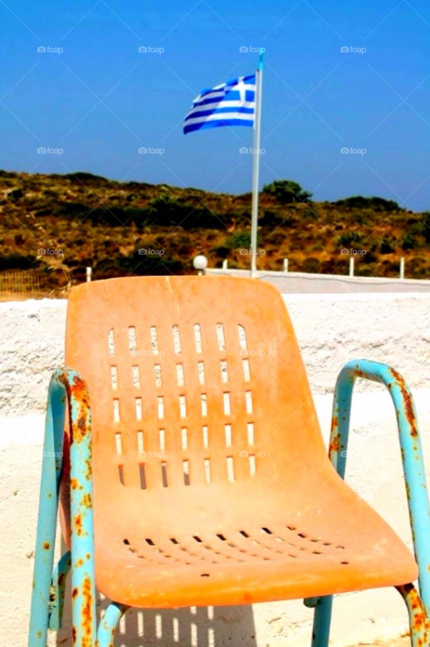 chair summer flag greece by merethe