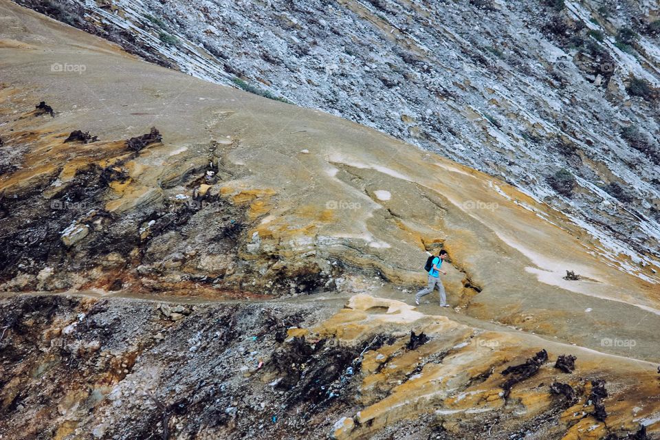 Hiking at The Peak of Ijen Crater