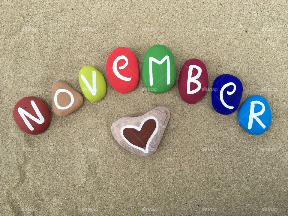 November month on stones 