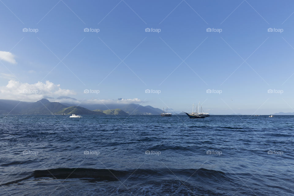 Seascape in Big Island in Rio de Janeiro Brazil.