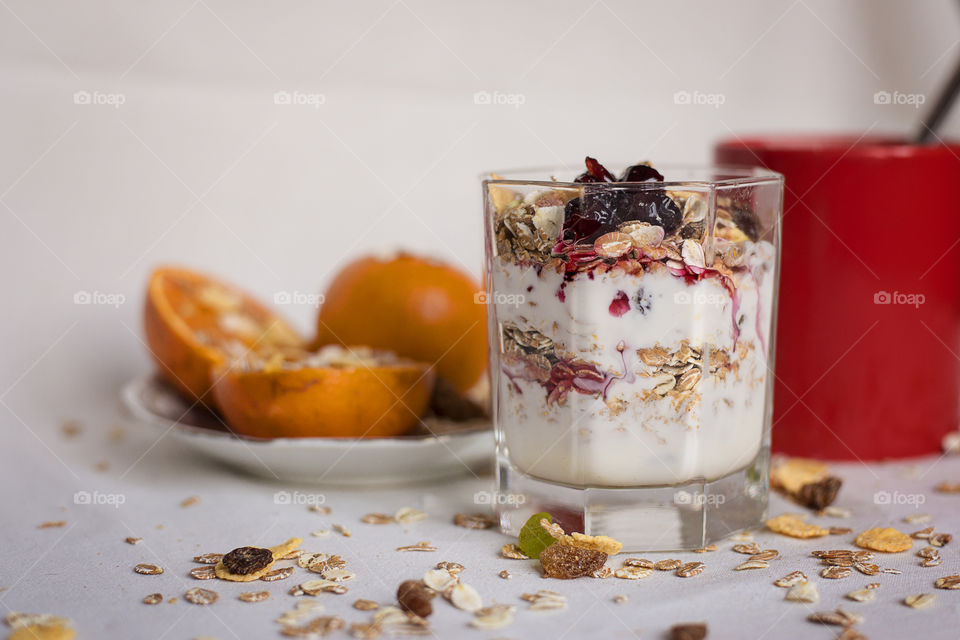 Close-up of healthy breakfast