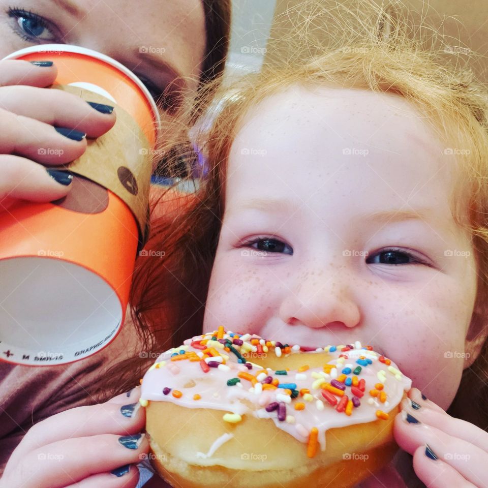 a girl and her donut