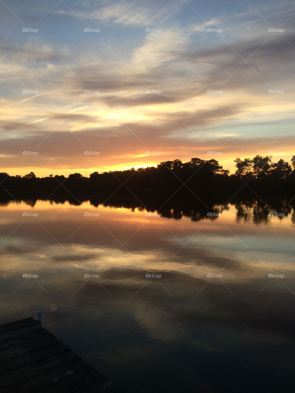 Lake view sunset 