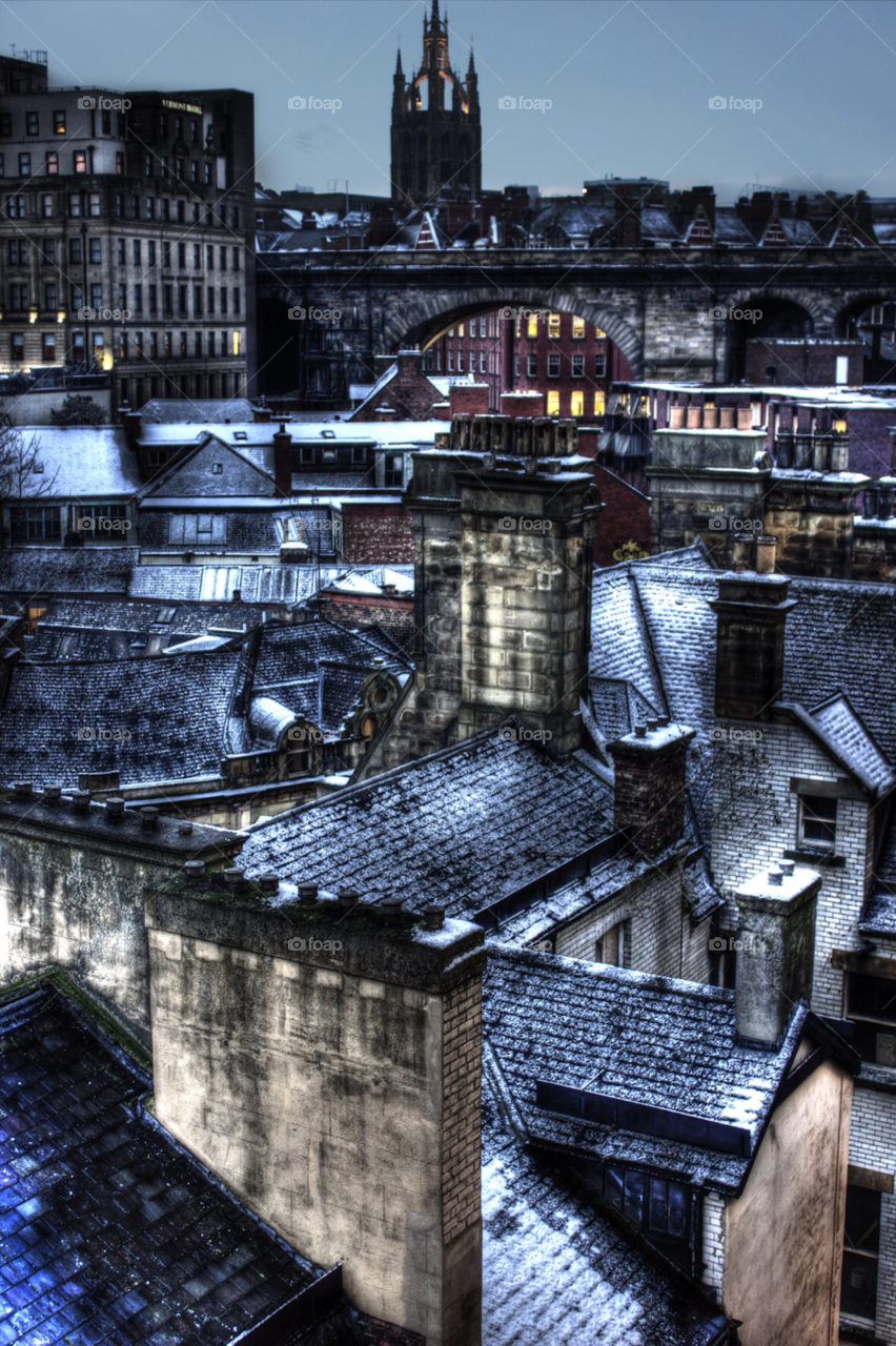 snow rooftops cold windows by benhines