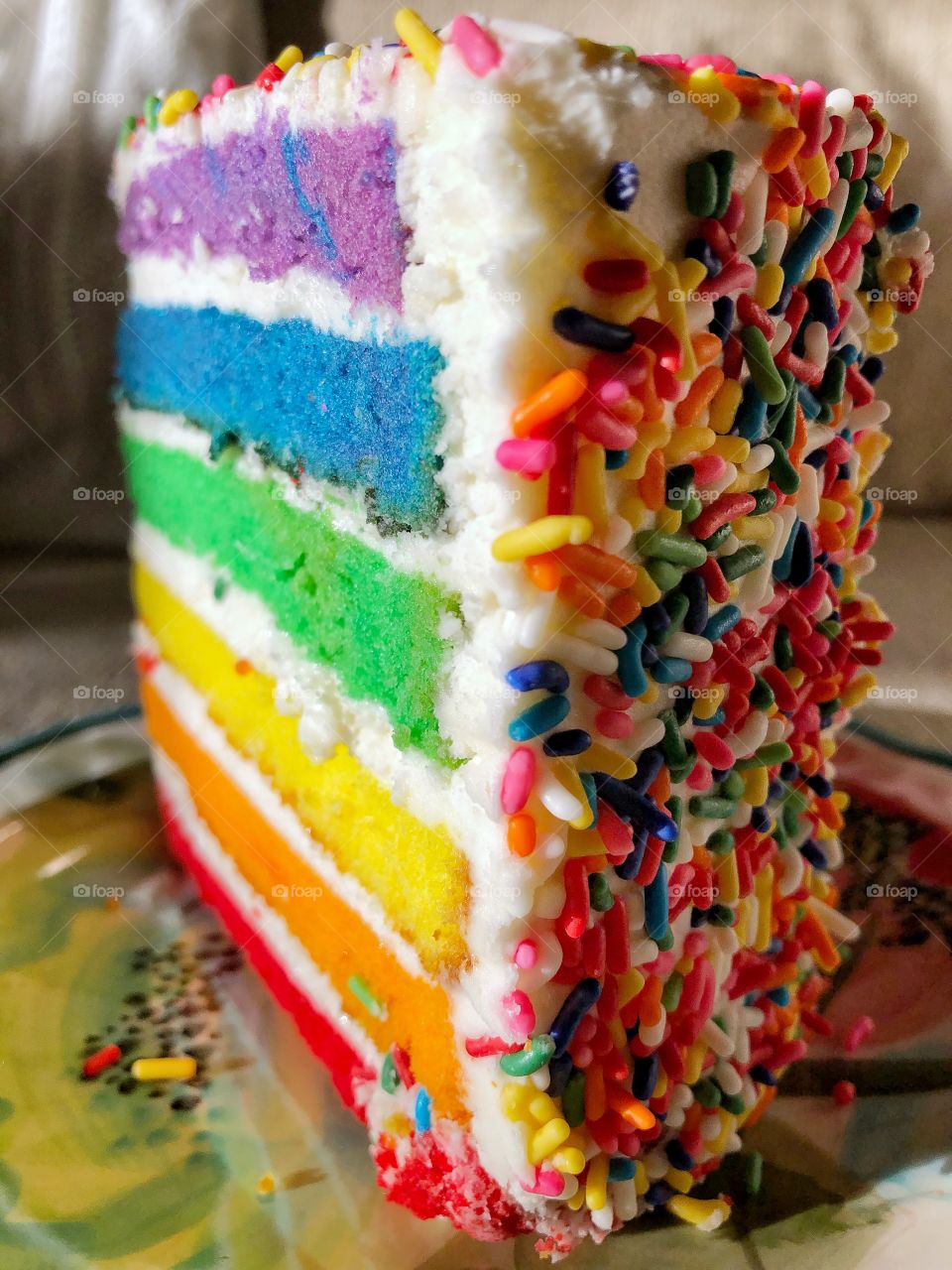 Piece of a Rainbow cake