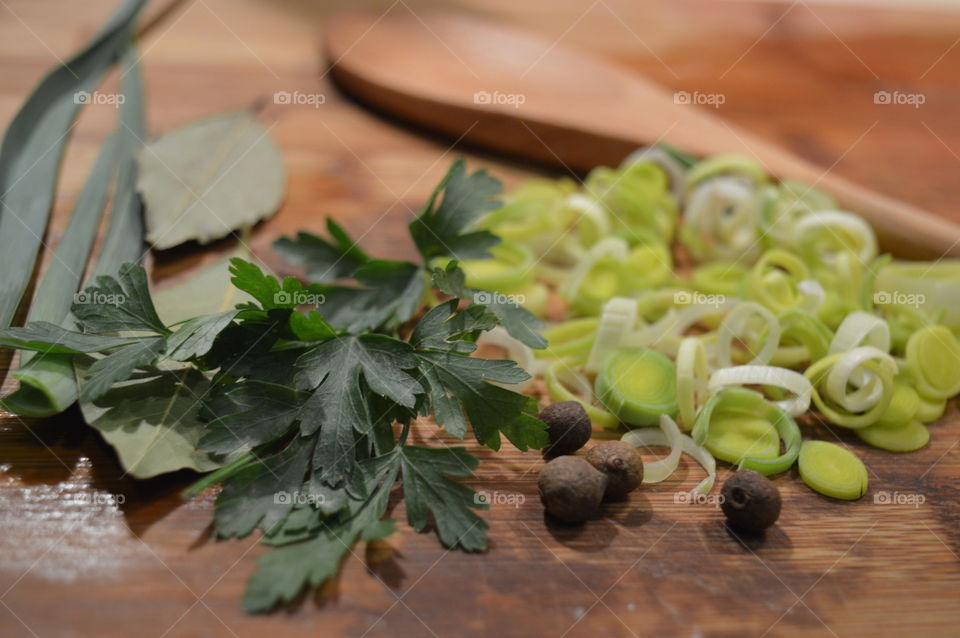 vegetables and spices to prepare a soup